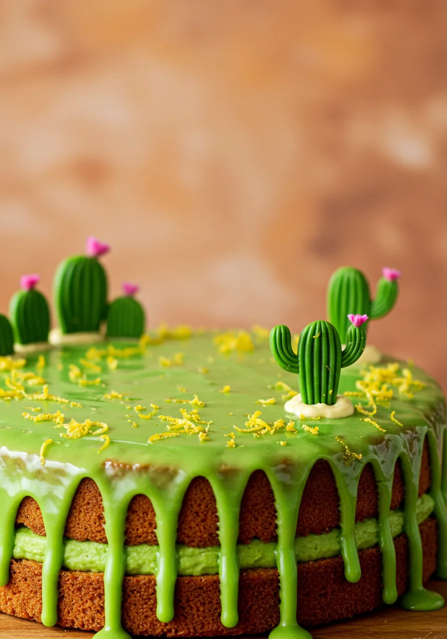 Cactus Lemon Drizzle Cake